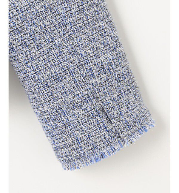 自由区「【セットアップ対応・洗える】ライトミックスツイード ジャケット」|ノーカラージャケット|