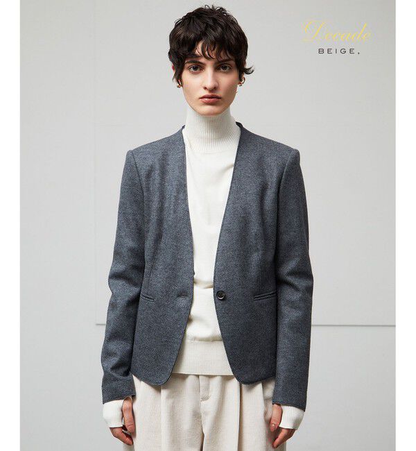 BEIGE,「CORBY / ノーカラージャケット」|ノーカラージャケット|C.Gray