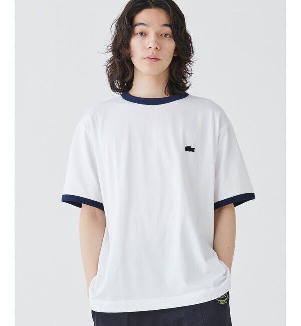 LACOSTE「【オンライン限定】LACOSTE ワンポイントロゴ リンガーTシャツ」|Tシャツ・カットソー|
