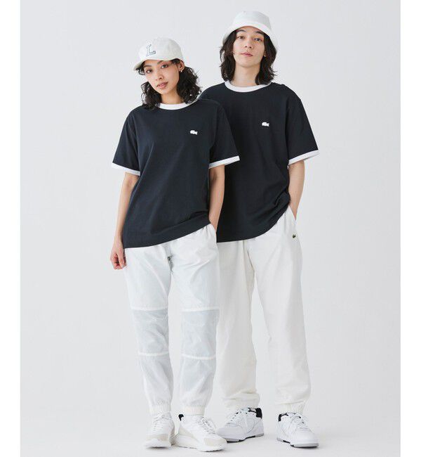 LACOSTE「【オンライン限定】LACOSTE ワンポイントロゴ リンガーTシャツ」|Tシャツ・カットソー|