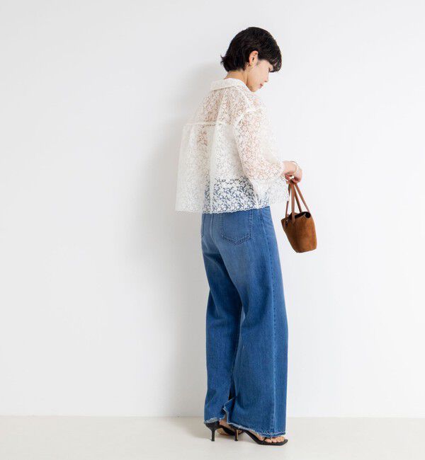 NOLLEY'S「Brocheレースショートシャツ」|シャツ・ブラウス|