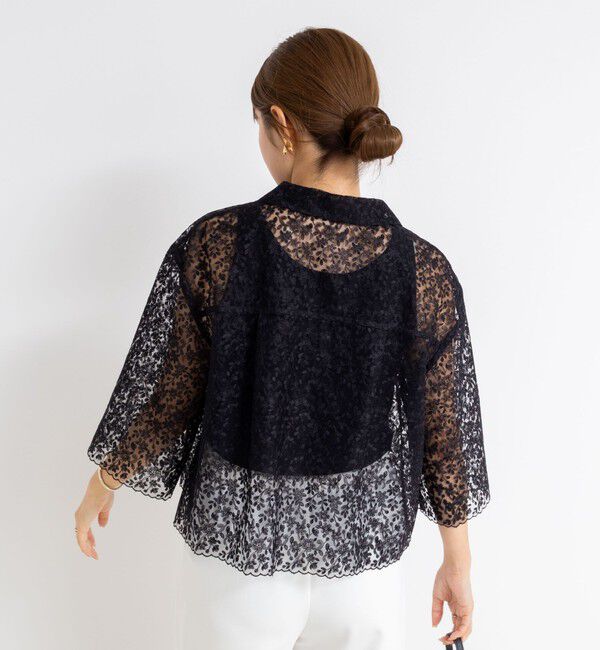 NOLLEY'S「Brocheレースショートシャツ」|シャツ・ブラウス|