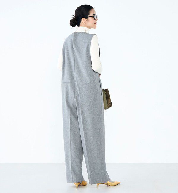 NOLLEY'S「ウォッシャブルVネックサロペット」|オールインワン|