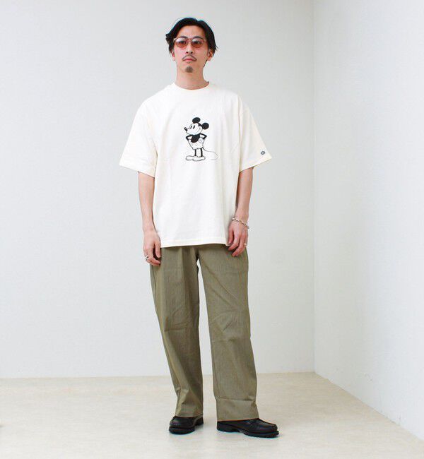 GLOSTER「【DISCUS】Disney ミッキープリントTシャツ」|Tシャツ・カットソー|