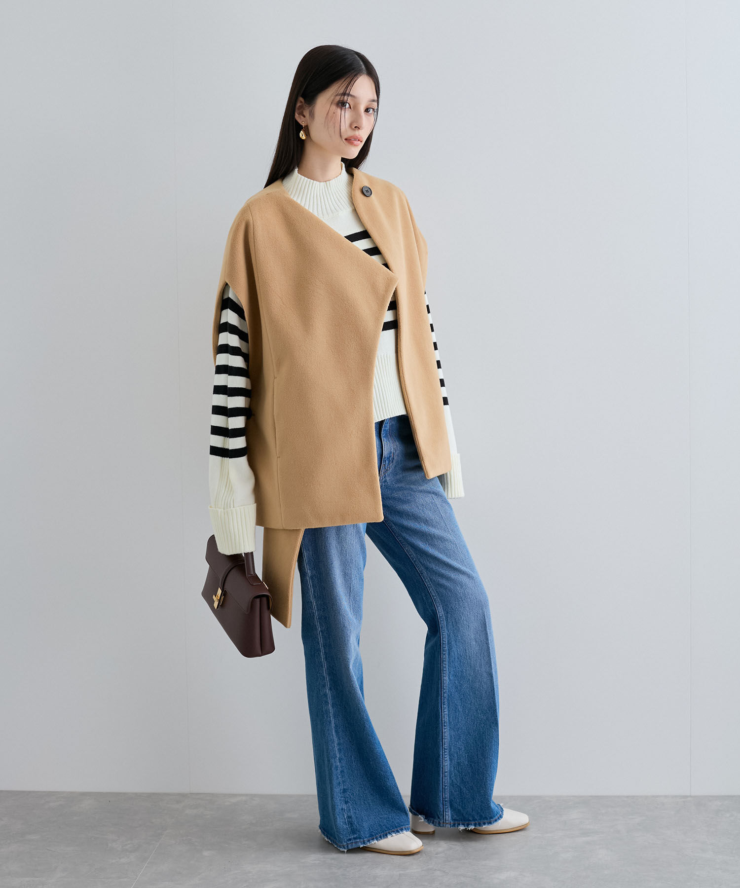 VIS「マフラーみたいに巻けるポンチョベスト」|ポンチョ・ケープ|