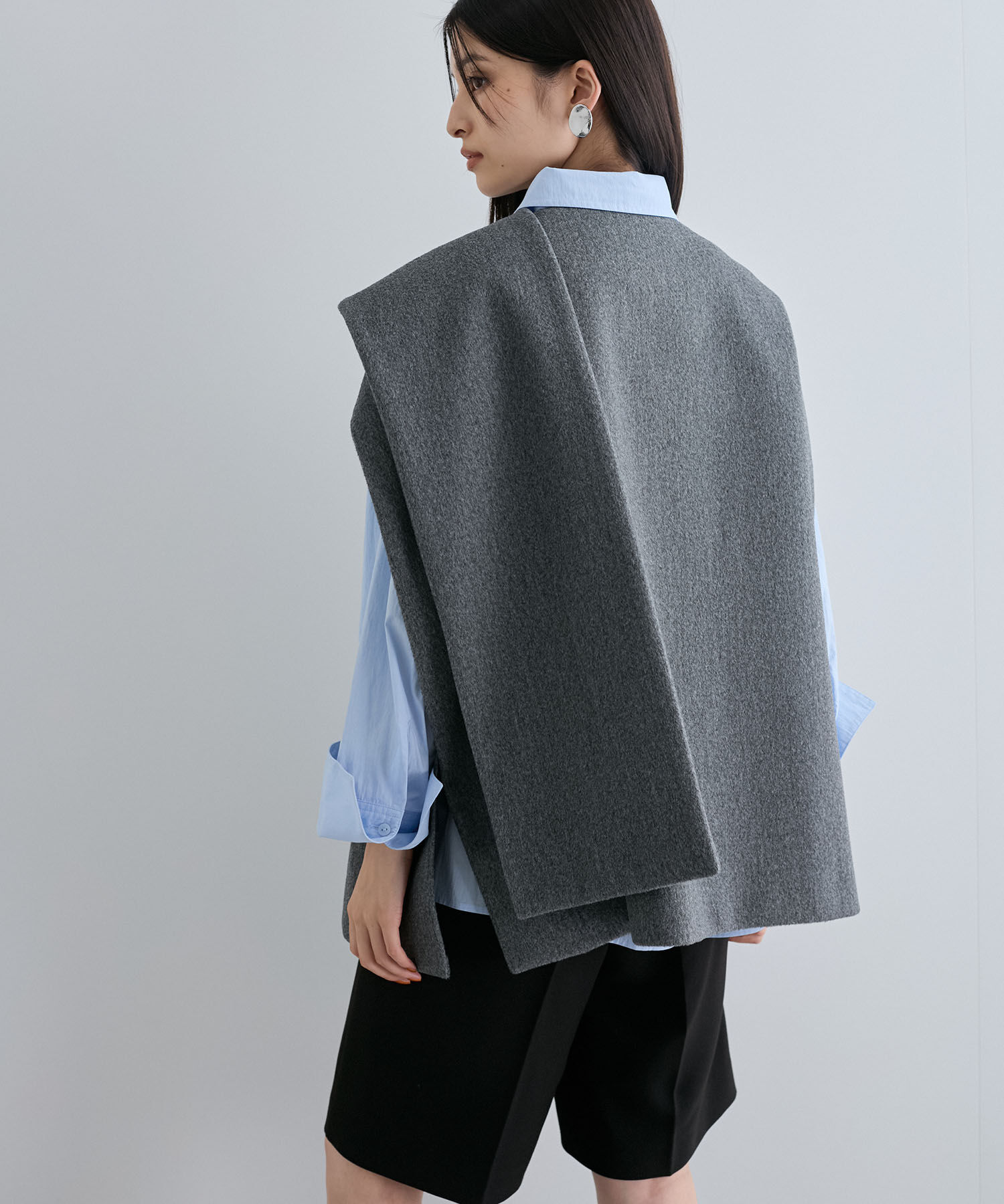 VIS「マフラーみたいに巻けるポンチョベスト」|ポンチョ・ケープ|