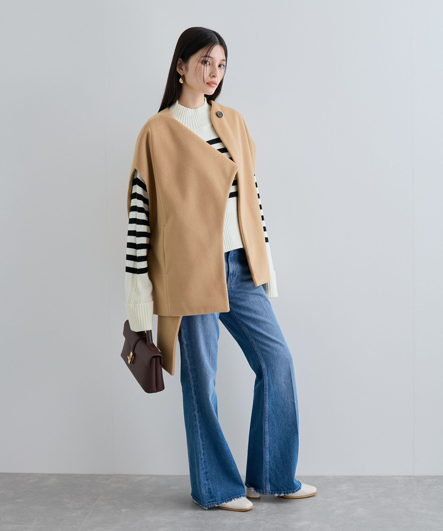 VIS「マフラーみたいに巻けるポンチョベスト」|ポンチョ・ケープ|