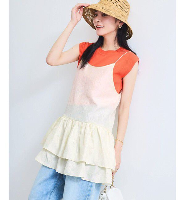 VIS「【WEB限定】【前後2WAY】フリルキャミチュニック」|チュニック|