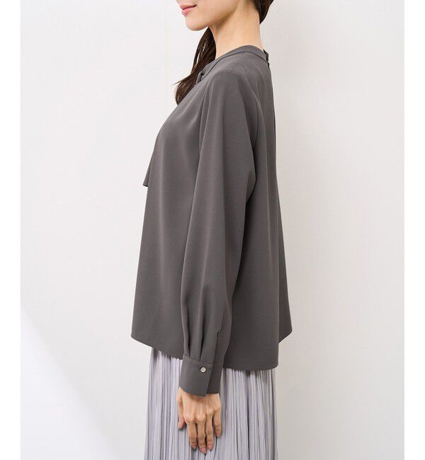 Rope&rsquo;Picnic「【WEB限定カラー・サイズ】メタルパーツフロントフリルタイブラウス/通勤対応」|シャツ・ブラウス|