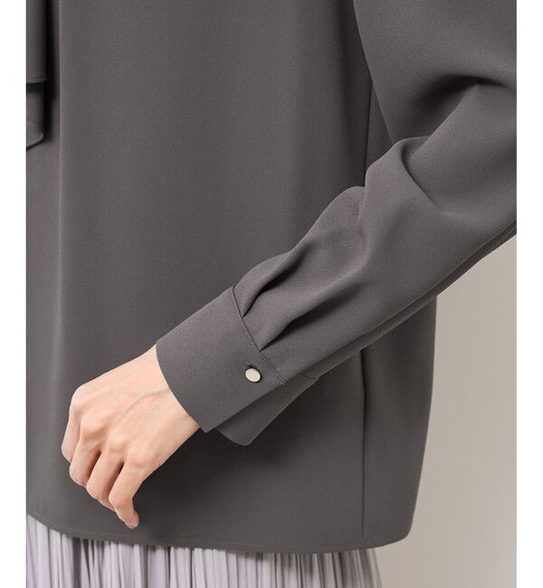 Rope&rsquo;Picnic「【WEB限定カラー・サイズ】メタルパーツフロントフリルタイブラウス/通勤対応」|シャツ・ブラウス|