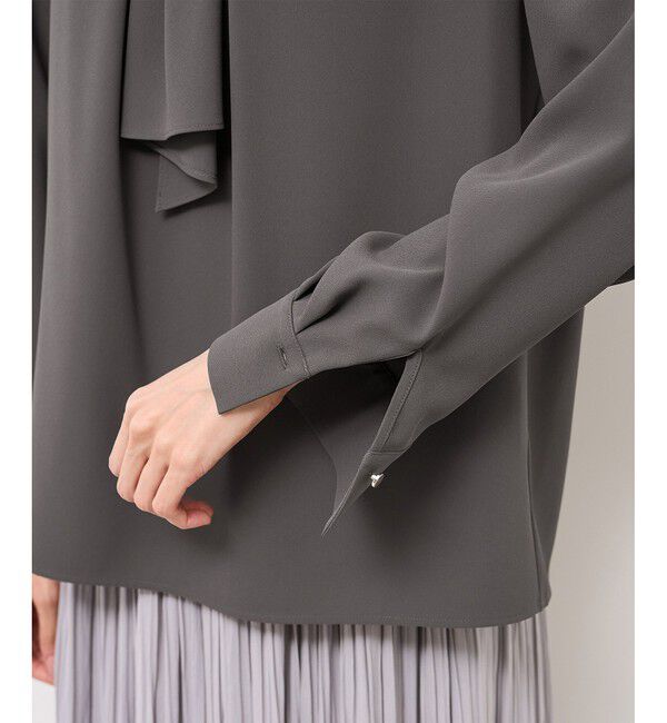 Rope&rsquo;Picnic「【WEB限定カラー・サイズ】メタルパーツフロントフリルタイブラウス/通勤対応」|シャツ・ブラウス|