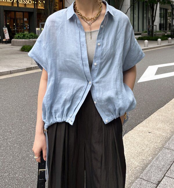  「リネンドロストフレンチシャツ」|シャツ・ブラウス|
