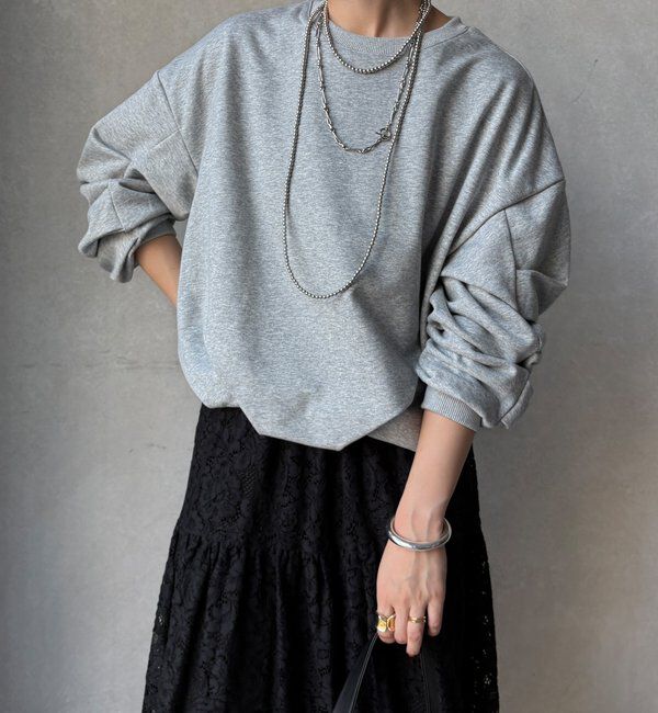  「【WEB限定】裏毛袖タックプルオーバー」|Tシャツ・カットソー|