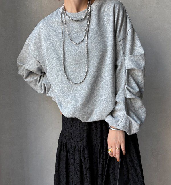  「【WEB限定】裏毛袖タックプルオーバー」|Tシャツ・カットソー|