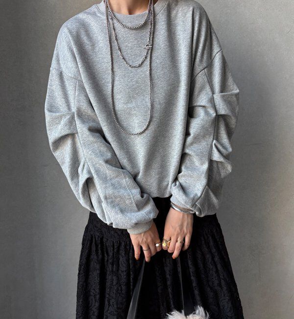  「【WEB限定】裏毛袖タックプルオーバー」|Tシャツ・カットソー|