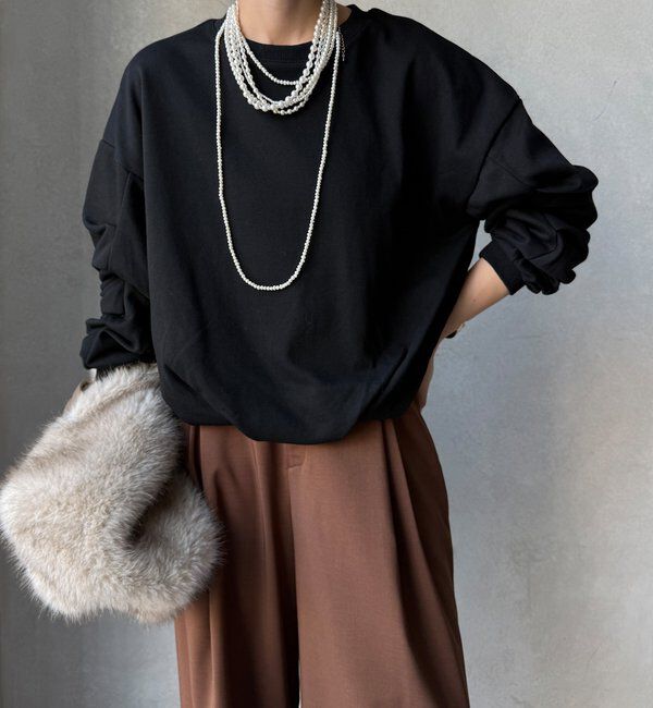  「【WEB限定】裏毛袖タックプルオーバー」|Tシャツ・カットソー|