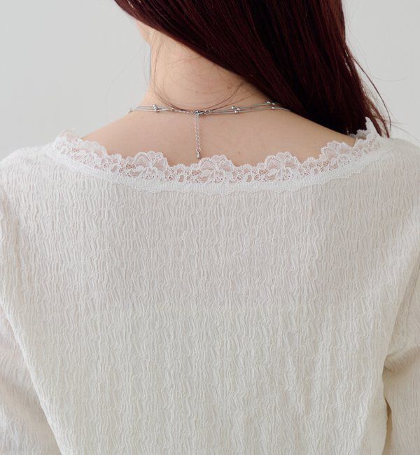  「レース切替カーディガン」|Tシャツ・カットソー|