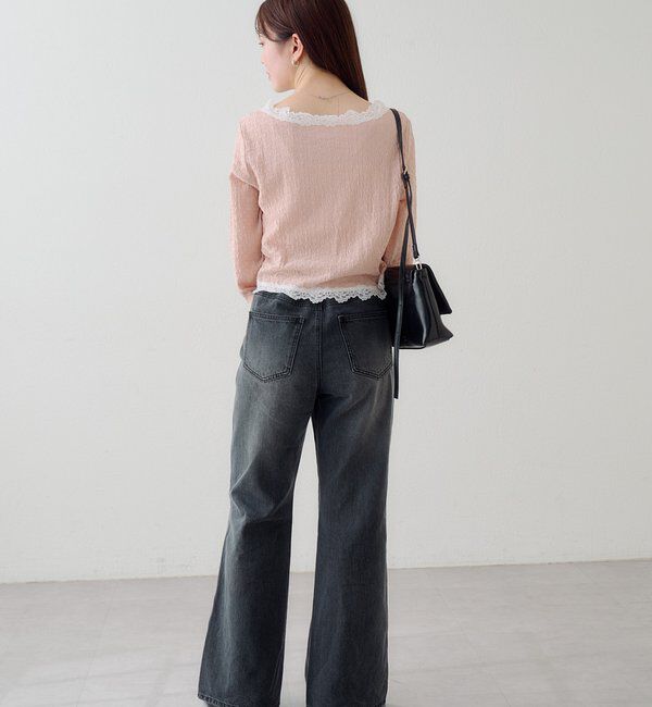  「レース切替カーディガン」|Tシャツ・カットソー|