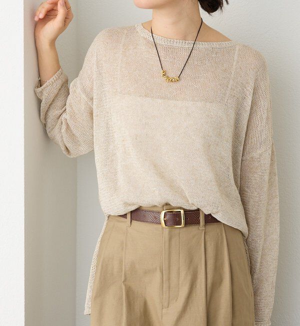  「メランジルーズニット」|ニット・セーター|ベージュ