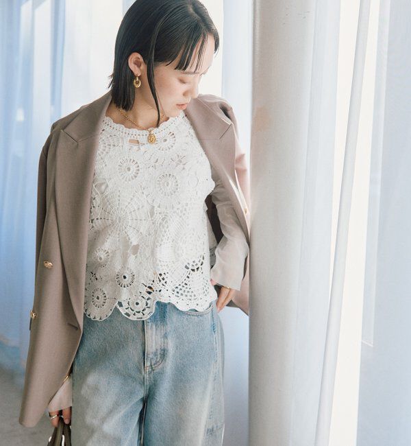  「【着映え】エンブロイダリーベスト」|ニット・セーター|