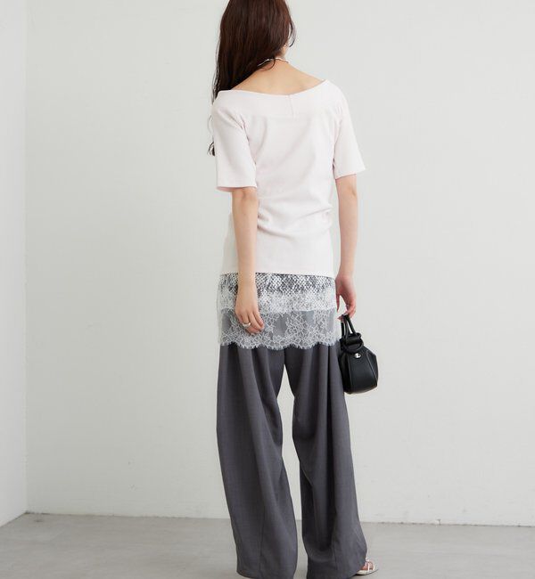  「プレート付きワイドネックT」|Tシャツ・カットソー|