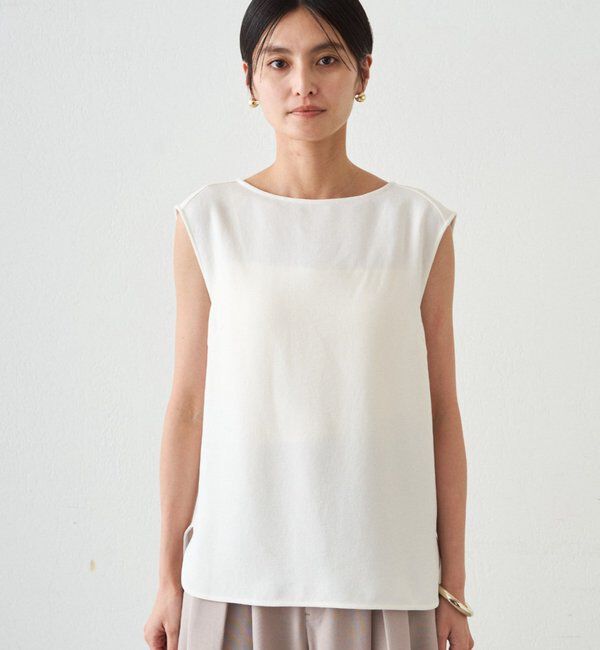  「ダブルジョーゼットノースリブラウス」|シャツ・ブラウス|