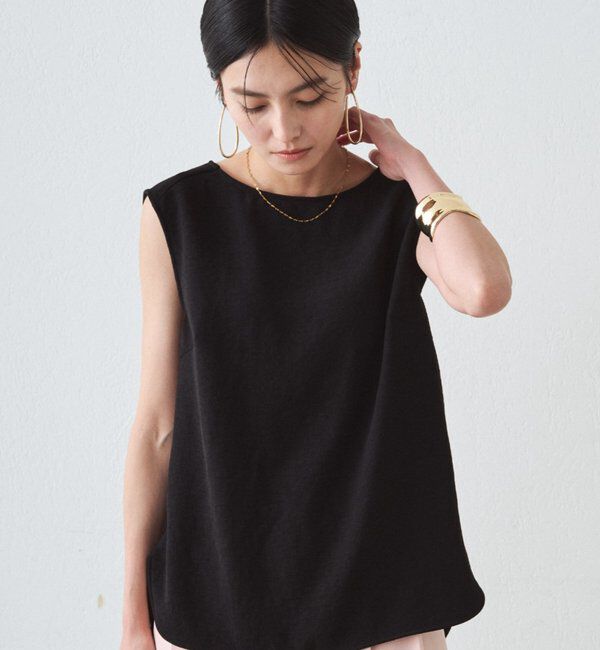  「ダブルジョーゼットノースリブラウス」|シャツ・ブラウス|