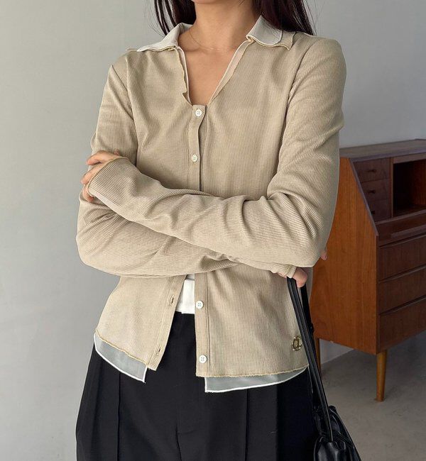  「【サスティナブル】〈C.L〉シアーレイヤードリブロンT」|Tシャツ・カットソー|