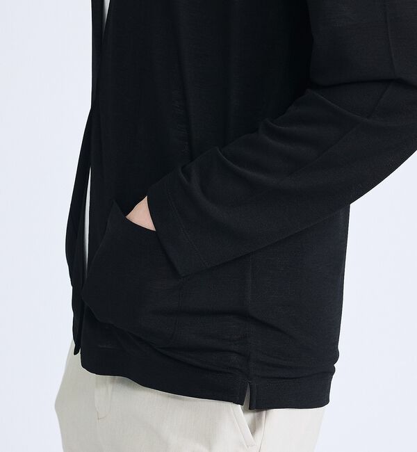 ABAHOUSE「【定番/シアー素材】ストレッチ カノコ ワンボタン カーディガン」|カーディガン|