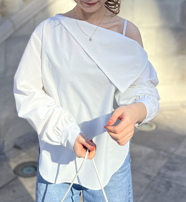 Rouge vif「【一部店舗限定】アシメオフショルブラウス」|シャツ・ブラウス|