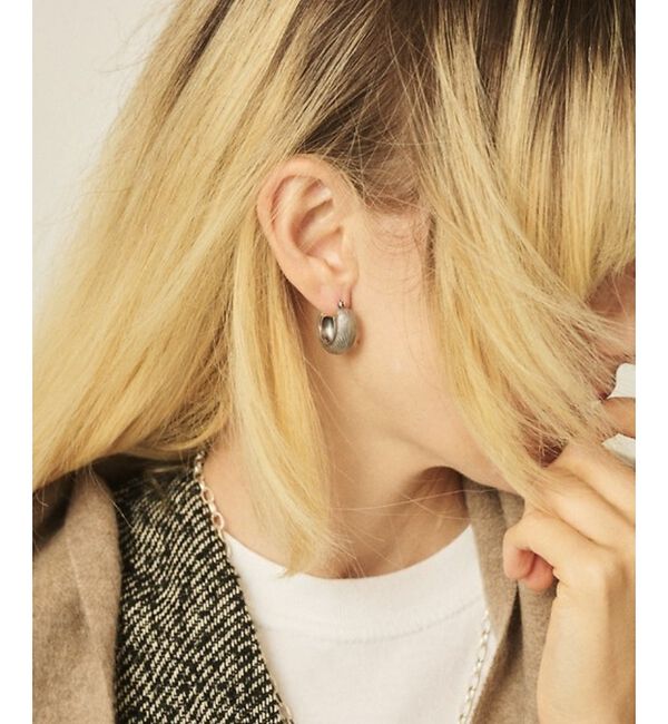Rouge vif「【OCUCCI jewelry/オクチ ジュエリー】Hoop-strip M シ」|ピアス|シルバー