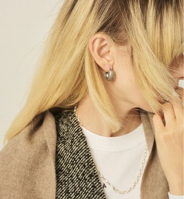 Rouge vif「【OCUCCI jewelry/オクチ ジュエリー】Hoop-strip M シ」|ピアス|