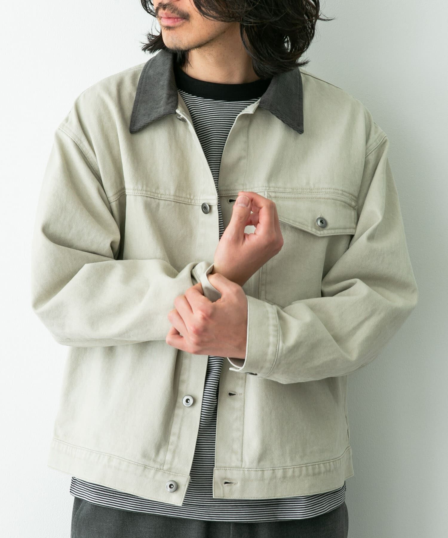 Sonny Label 「ウォッシュドツイル襟切替ジャケット」|ブルゾン・スタジャン|