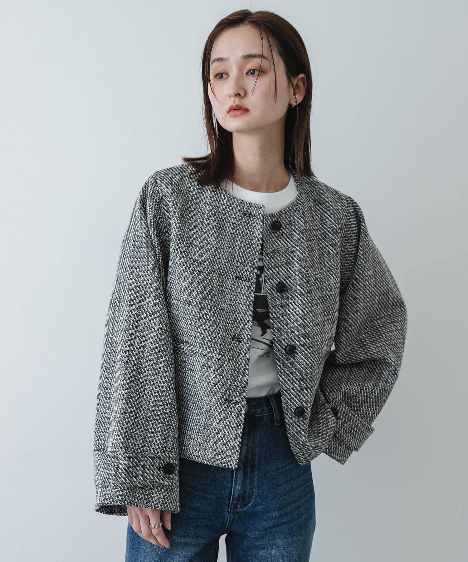 SENSE OF PLACE by URBAN RESEARCH「ツイードノーカラージャケット」|ノーカラージャケット|