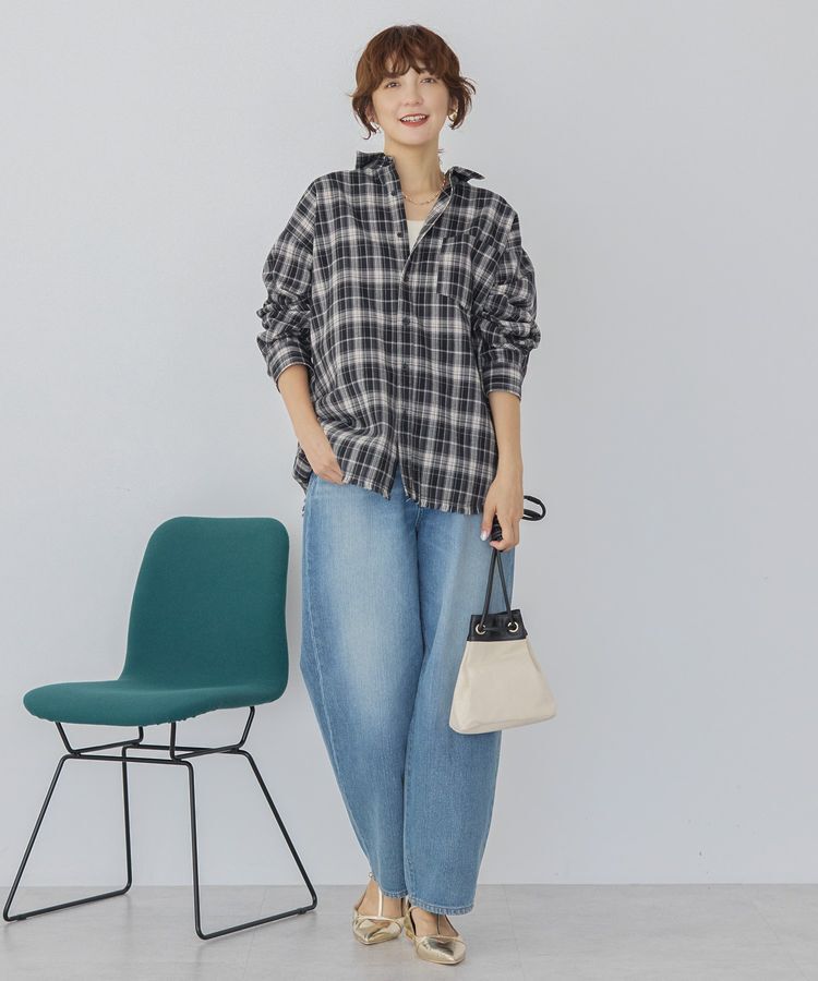 AMERICAN HOLIC「フリンジヘム起毛チェックシャツ」|シャツ・ブラウス|