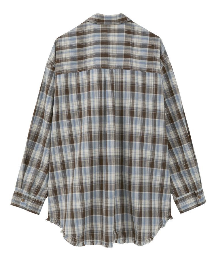 AMERICAN HOLIC「フリンジヘム起毛チェックシャツ」|シャツ・ブラウス|