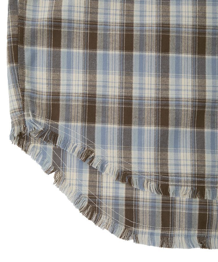 AMERICAN HOLIC「フリンジヘム起毛チェックシャツ」|シャツ・ブラウス|