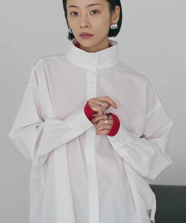 AMERICAN HOLIC「イージーケアハイネックシャツ」|シャツ・ブラウス|Off White