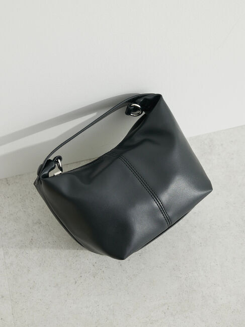  「・Cu-shut ワンハンドルミニボストンショルダー」|ハンドバッグ|ブラック