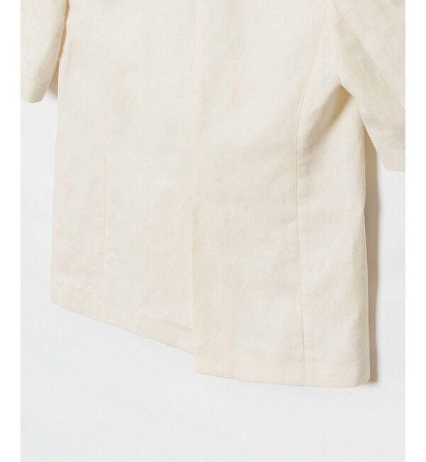 allureville「【セットアップ対応可能】リネンコンシャークスキンハーフスリーブジャケット」|テーラードジャケット|