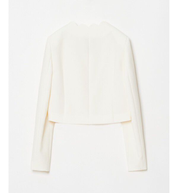 LOULOU WILLOUGHBY「【LOULOU WILLOUGHBY】ダブルクロススカラップジャケット」|ノーカラージャケット|