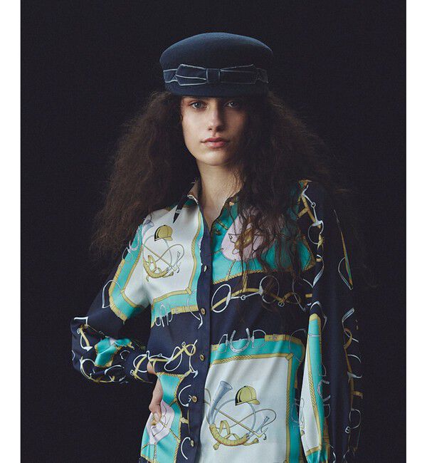 LOULOU WILLOUGHBY「【LOULOU WILLOUGHBY】RATTIジョッキープリントシャツブラウス」|シャツ・ブラウス|ブルー