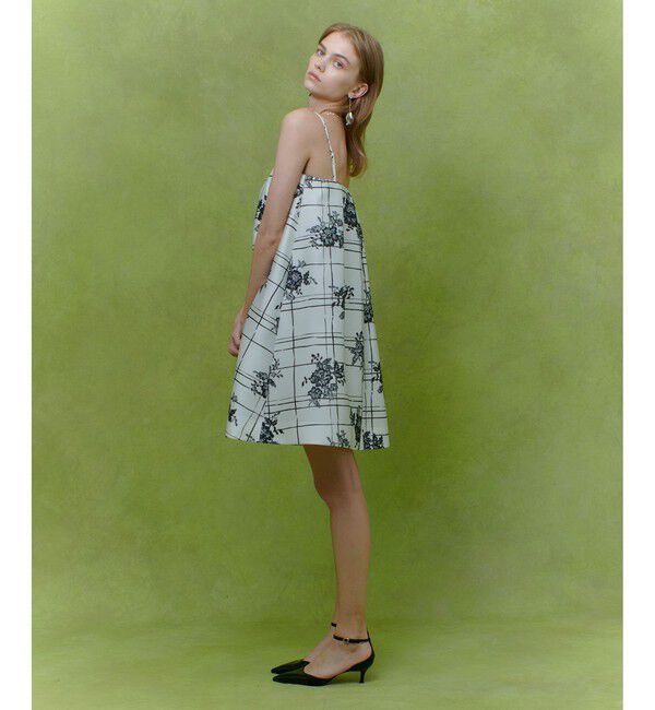 LOULOU WILLOUGHBY「【LOULOU WILLOUGHBY】SILK COフラワーチェックワンピース」|ワンピース|