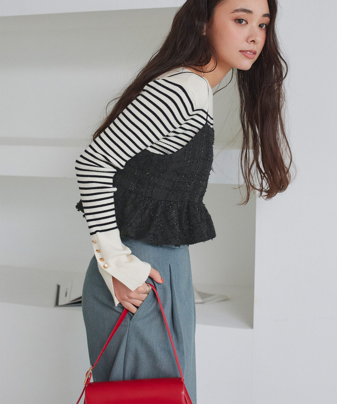 titivate「ラメツイードキャミソールトップス」|キャミソール|