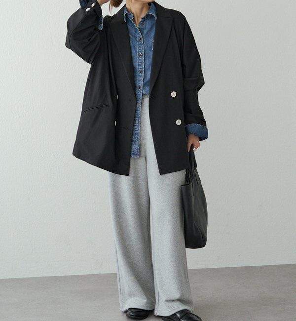  「【セットアップ対応】ダブルデザインストレッチテーラードジャケット」|テーラードジャケット|