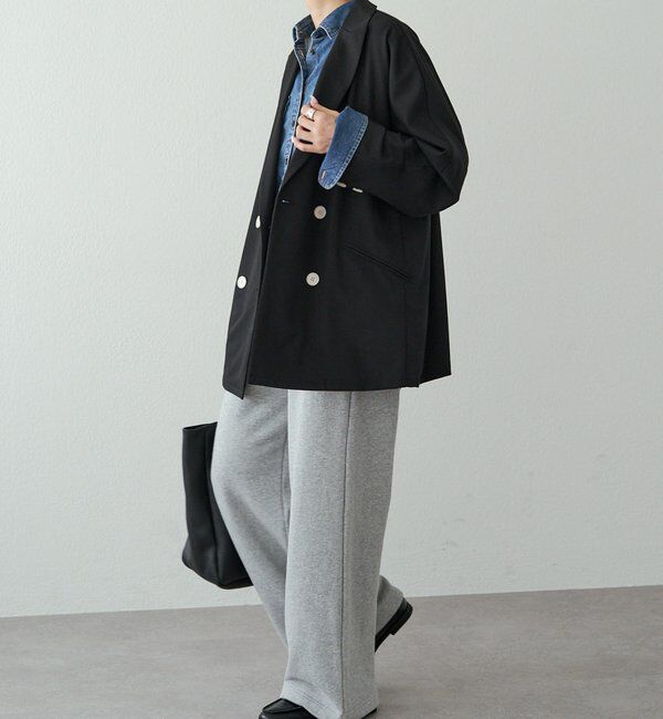  「【セットアップ対応】ダブルデザインストレッチテーラードジャケット」|テーラードジャケット|