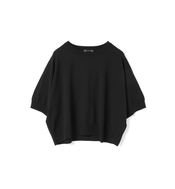 mizuiro ind「mizuiro ind クルーネックハーフスリーブプルオーバー」|ニット・セーター|