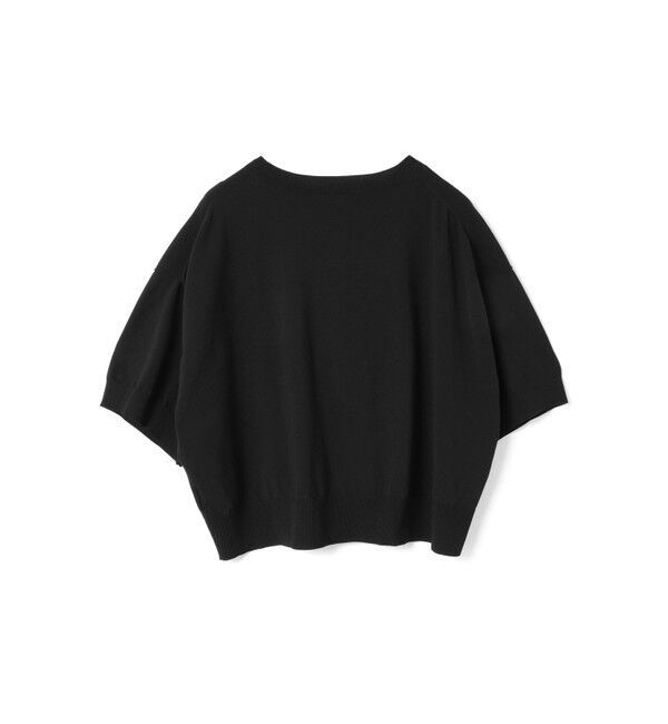 mizuiro ind「mizuiro ind クルーネックハーフスリーブプルオーバー」|ニット・セーター|