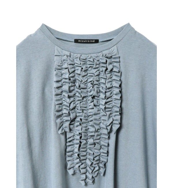 mizuiro ind「mizuiro ind フレンチスリーブフリルプルオーバー」|Tシャツ・カットソー|