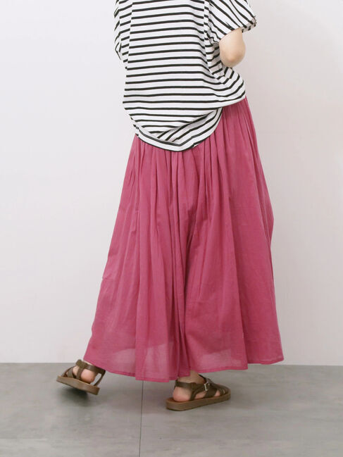 Samansa Mos2 blue「【Made in India】ボイルギャザースカート」|スカート|